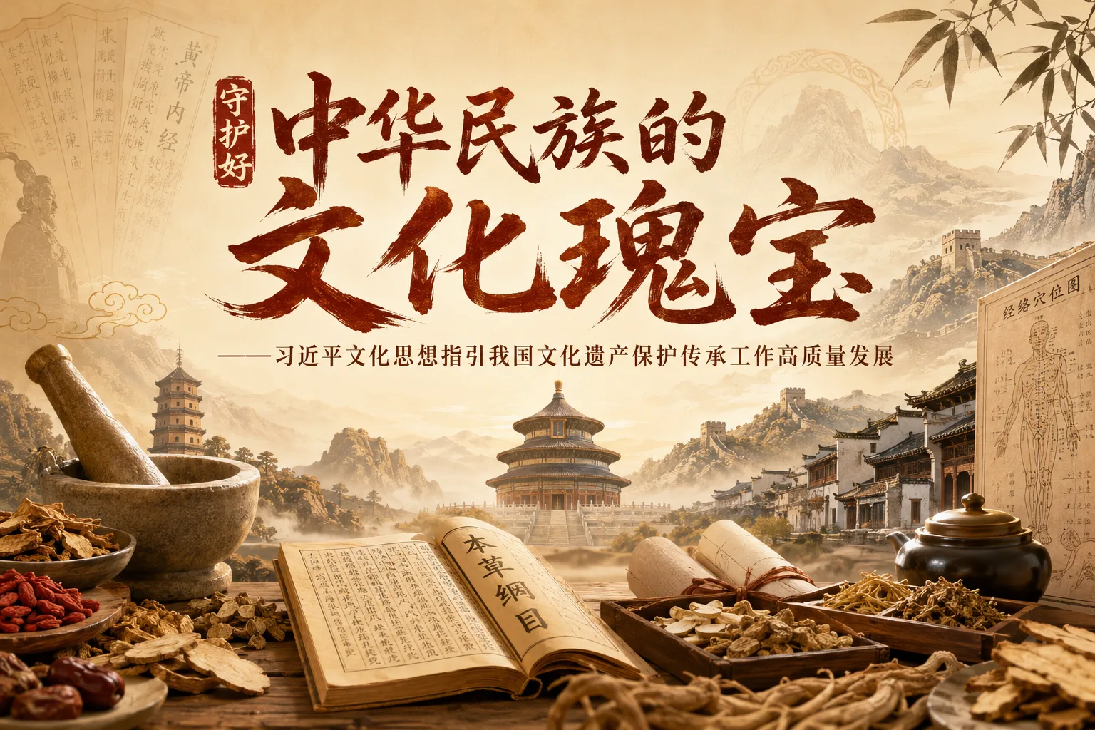 守护中华民族文化瑰宝与文化遗产保护传承主题封面